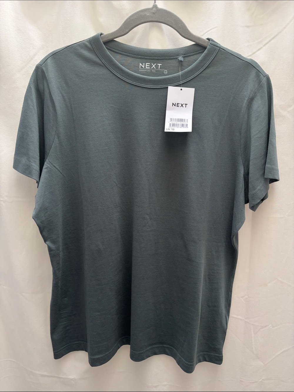 NEXT women’s Sage Green Crew 100% Cotton Neck T-Shirt sz 14 UK 18